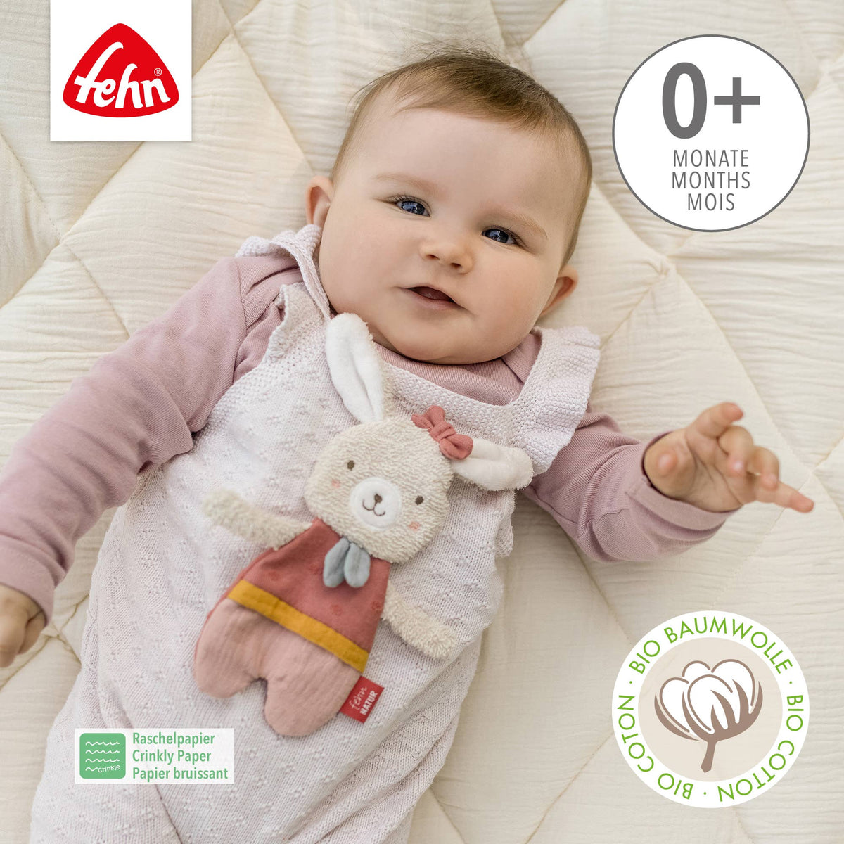Fehn Knister Hase Fehn Natur Activity Rascheltier Babyspielzeug3