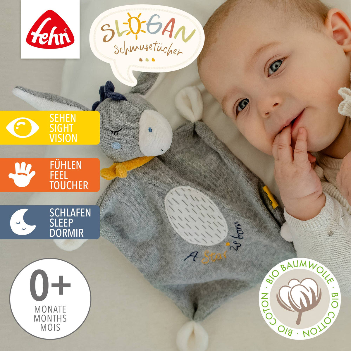 Fehn Schmusetuch Esel Star Einschlafhilfe &amp; Schnuffeltuch Babyspielzeug2