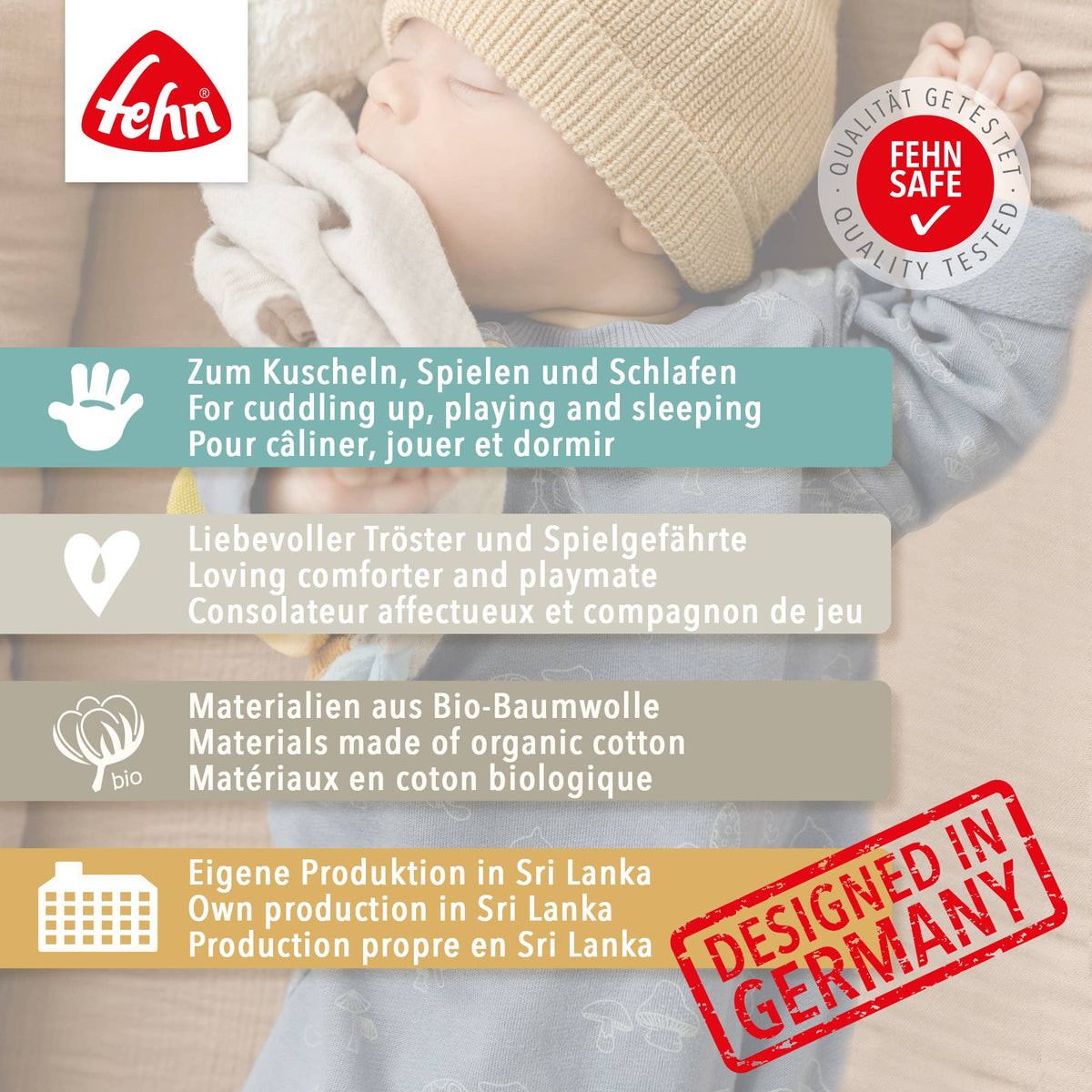 Fehn Schmusetuch Hase Fehn Natur Einschlafhilfe &amp; Schnuffeltuch Babyspielzeug7