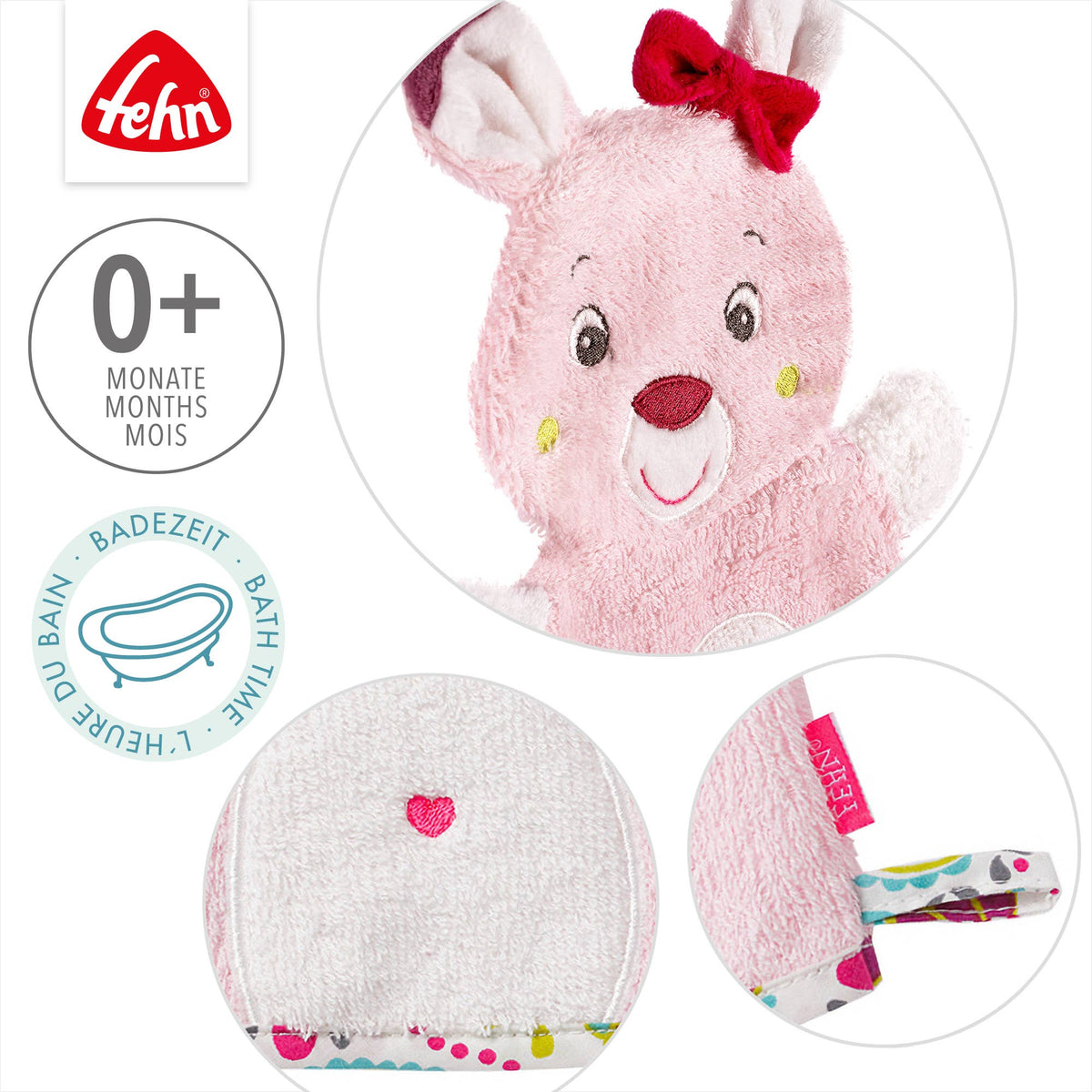 Fehn Waschhandschuh Rehkitz Waschlappen mit Tiermotiv Badespaß3