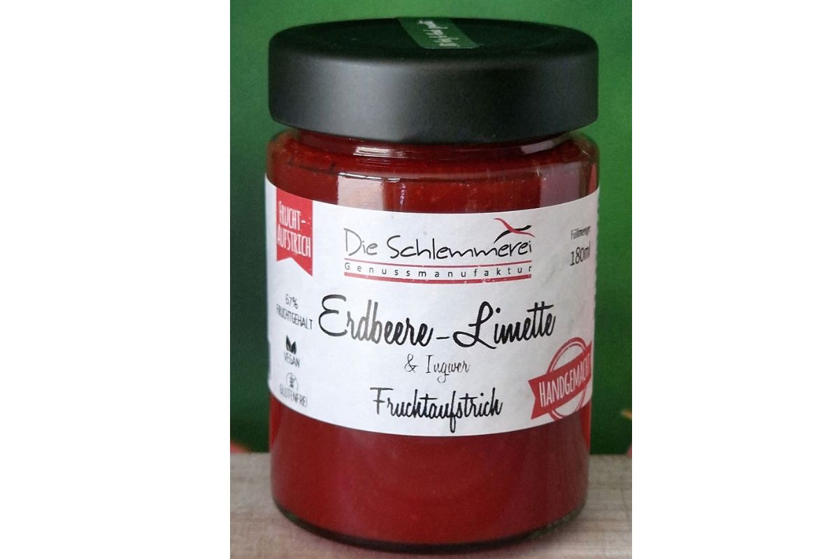 Fruchtaufstrich Erdbeere Limette & Ingwer 180ml Handgemacht2