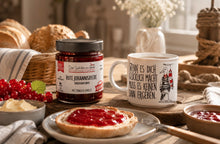 Lade das Bild in den Galerie-Viewer, Fruchtaufstrich ROTE JOHANNISBEERE mit Tonka &amp; Vanille Handgemacht 180ml
