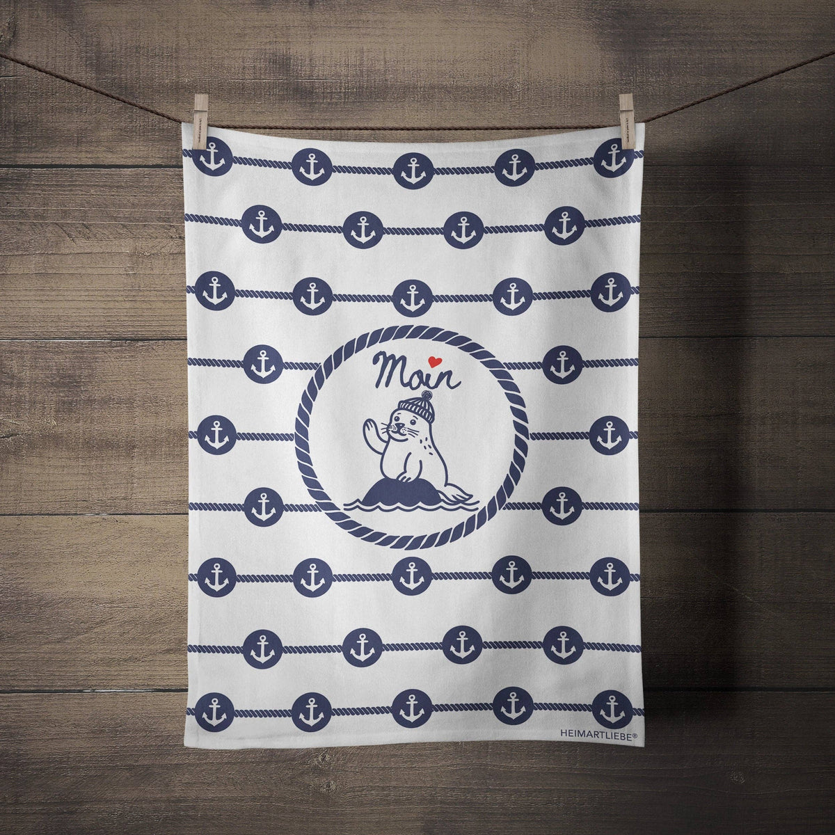 Geschirrtuch "Moin Robbe" 50x70cm Maritimer Stil Heimartliebe