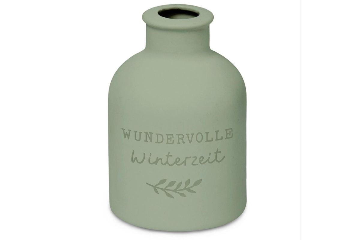 Grafik Werkstatt Keramik-Vase „Wundervolle Winterzeit“ – Grün