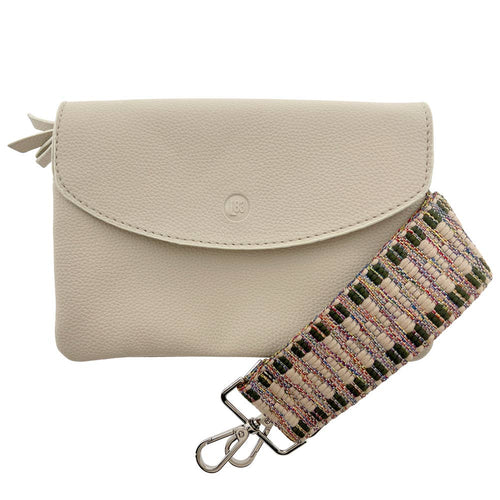 Handtasche Elisa Beige Veganes Leder Schultergürtel LOT83