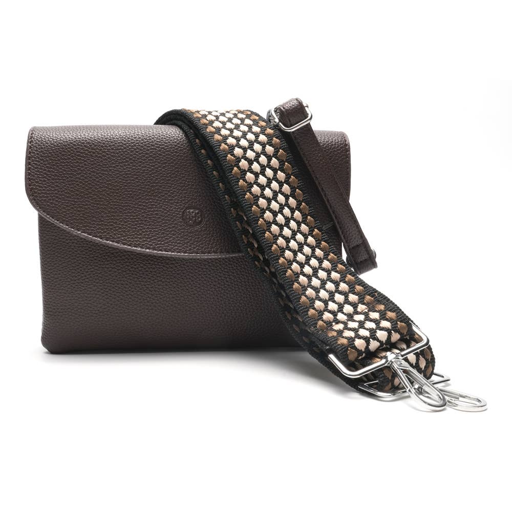 Handtasche Elisa Dunkelbraun Veganes Leder Schultergürtel LOT83