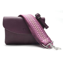 Load the picture into the gallery viewer, Handtasche Elisa Lila Veganes Leder Schultergürtel LOT83
