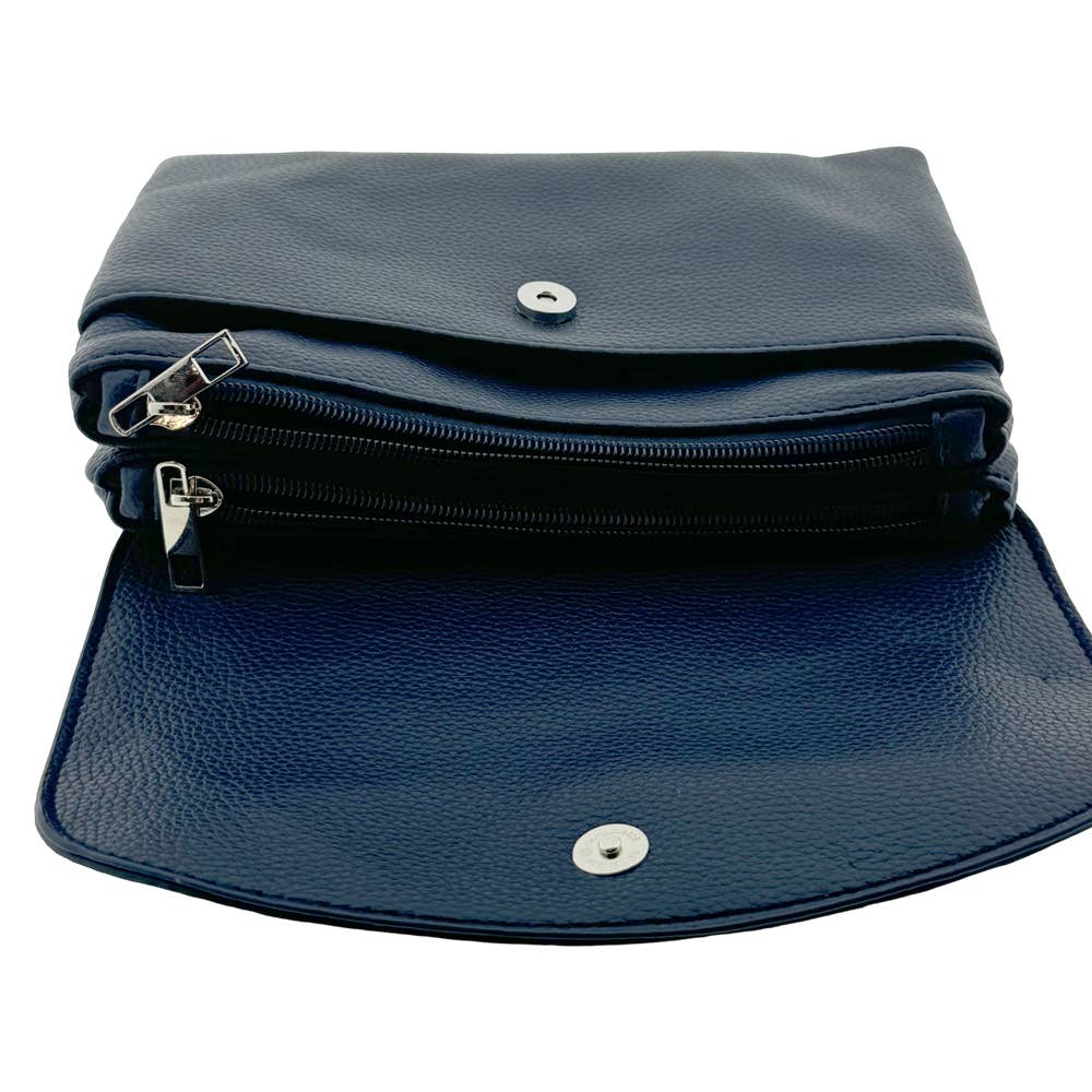 Handtasche Elisa Marineblau Veganes Leder Schultergürtel LOT834