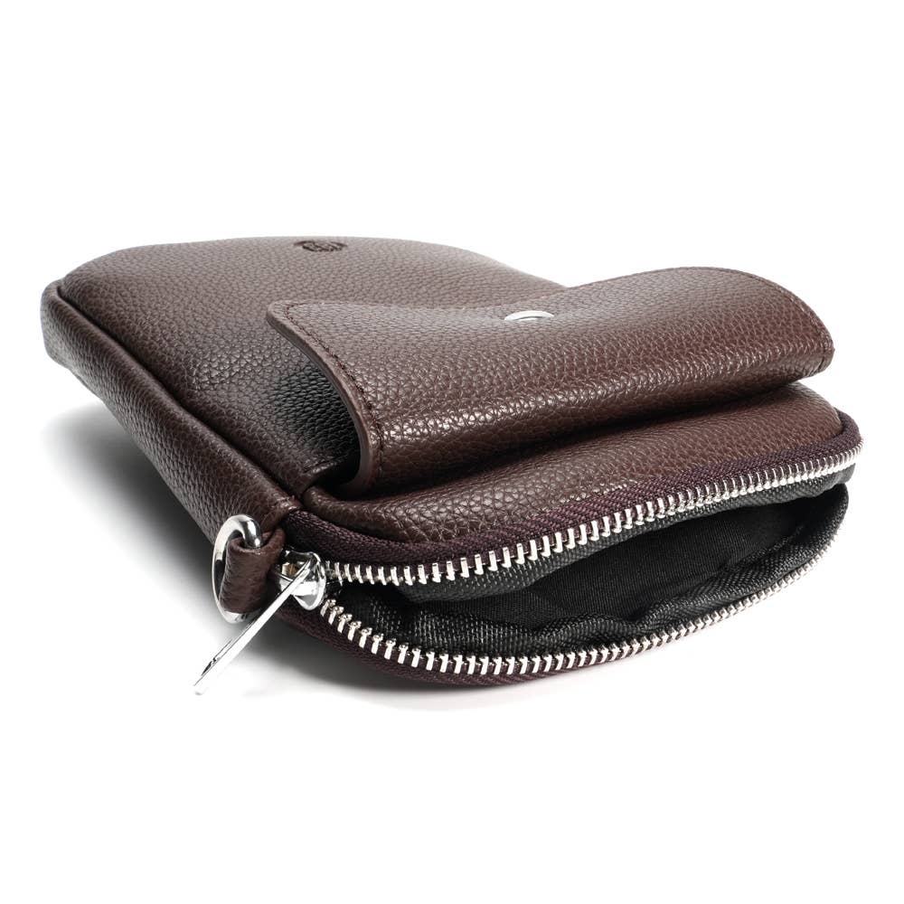 Handtasche Liva  Dunkelbraun Handytasche mit Schultergürtel LOT836