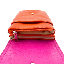 Load the picture into the gallery viewer, Handytasche Lieke Duo Pink Orange Schultergürtel LOT832
