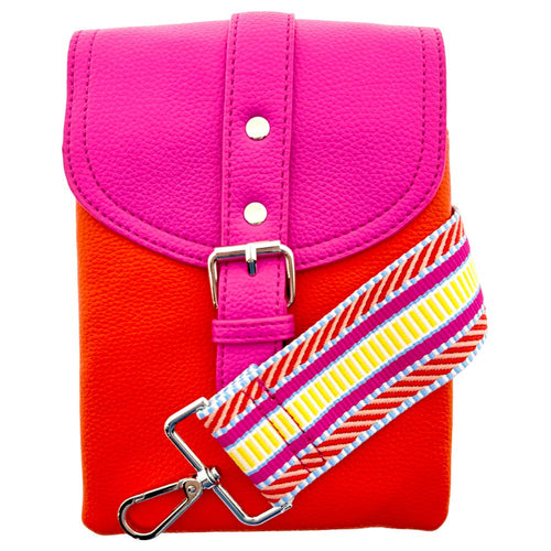 Handytasche Lieke Duo Pink Orange Schultergürtel LOT83