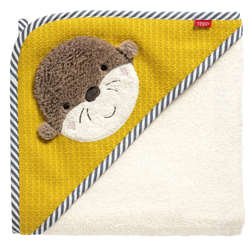 Kapuzenbadetuch Otter Babyhandtuch mit Kapuze und kuschliger Otter Applikation