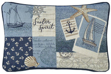 Load the picture into the gallery viewer, Kissen gefüllt Sailor Patch - maritime Wohndeko
