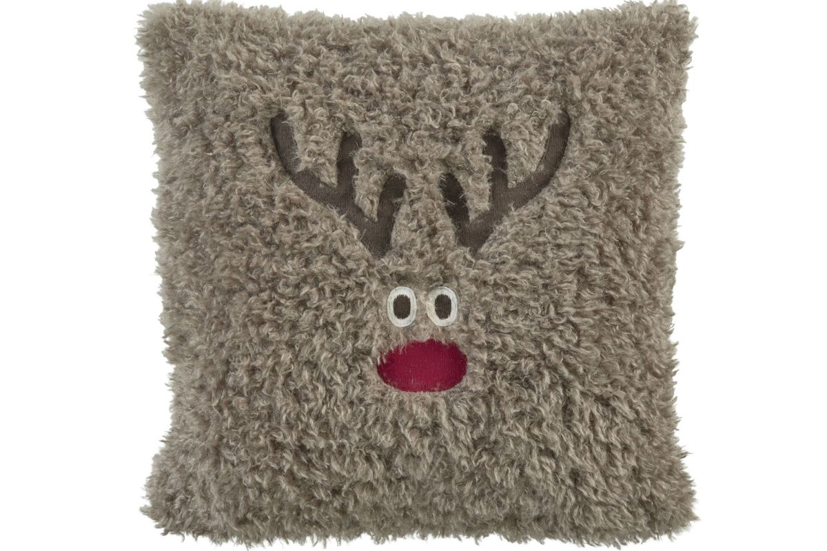 Kissenhülle „Rudolph“ – Fake Fur Weihnachtliche Dekokissenhülle