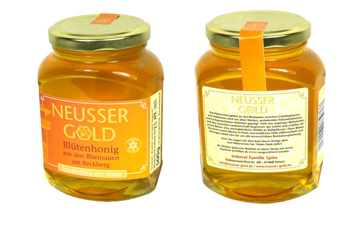 Neusser Gold Blütenhonig Sommerblüte mit Akazie aus den Rheinauen 500gr. Glas6
