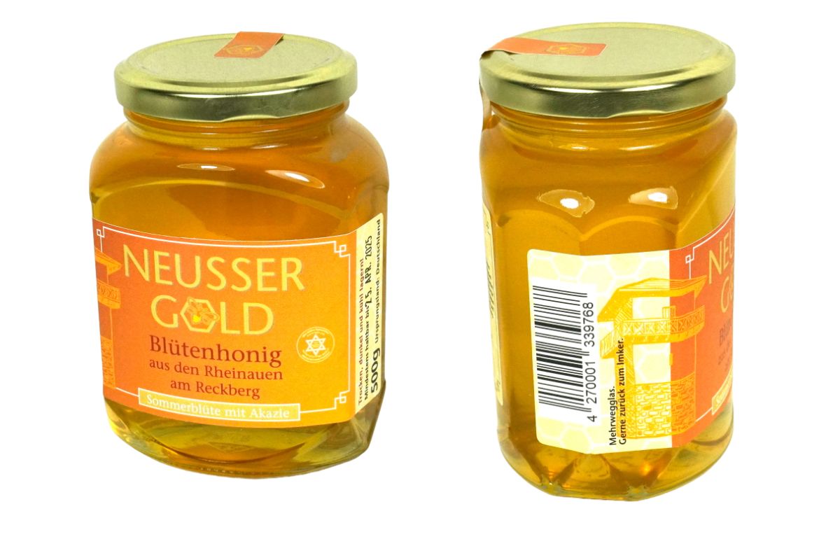 Neusser Gold Blütenhonig Sommerblüte mit Akazie aus den Rheinauen 500gr. Glas5