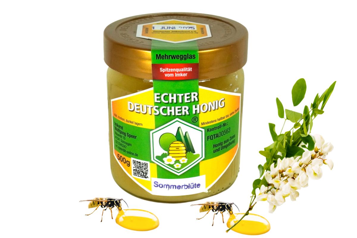 Echter Deutscher Honig aus Zons und Umgebung Sommerblüte 500gr. Glas4