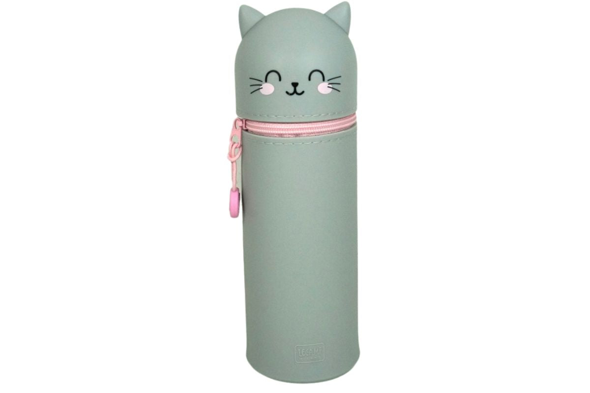 Legami Kawaii Kitty Federmäppchen Etui Grau 2-In-1 Pencil Case 18cm4