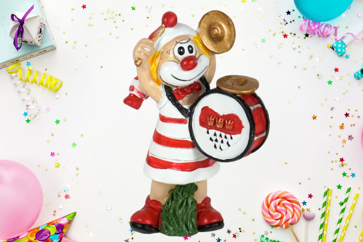 Schmitzens Karnevals Clown Figur Tamborin Schmitz mit Trumm 10 cm Kölner Karneval