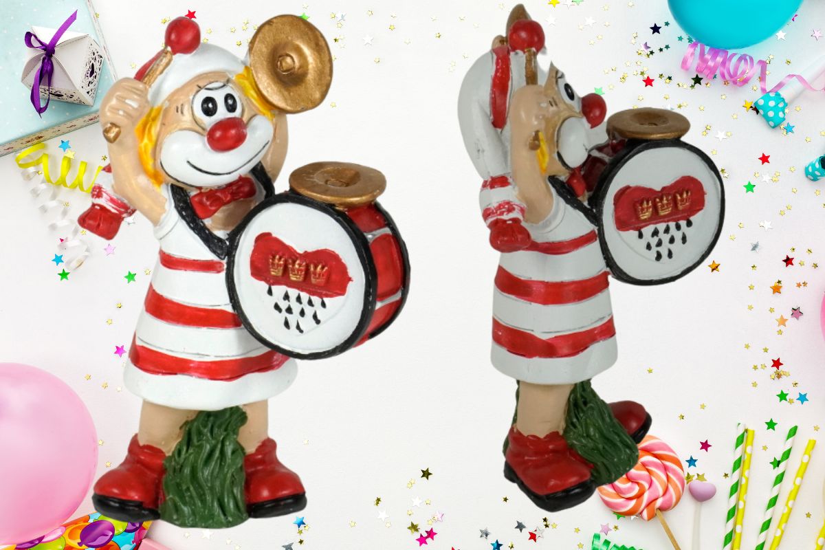 Schmitzens Karnevals Clown Figur Tamborin Schmitz mit Trumm 10 cm Kölner Karneval4