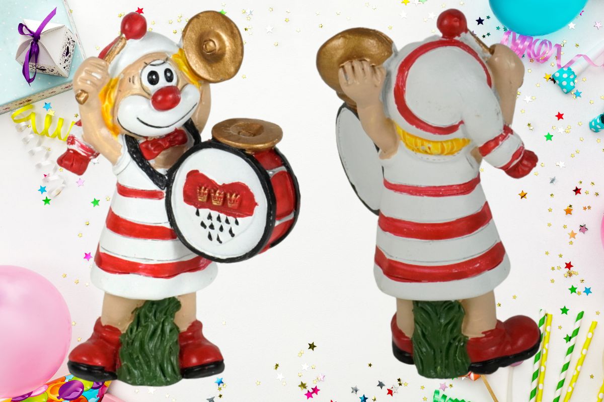 Schmitzens Karnevals Clown Figur Tamborin Schmitz mit Trumm 10 cm Kölner Karneval3