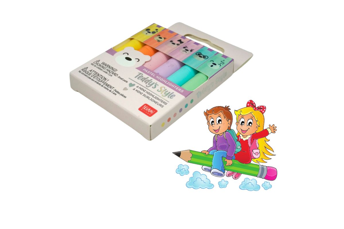 Legami 6 Mini-Textmarker Teddy’s Mood Pastellfarben5