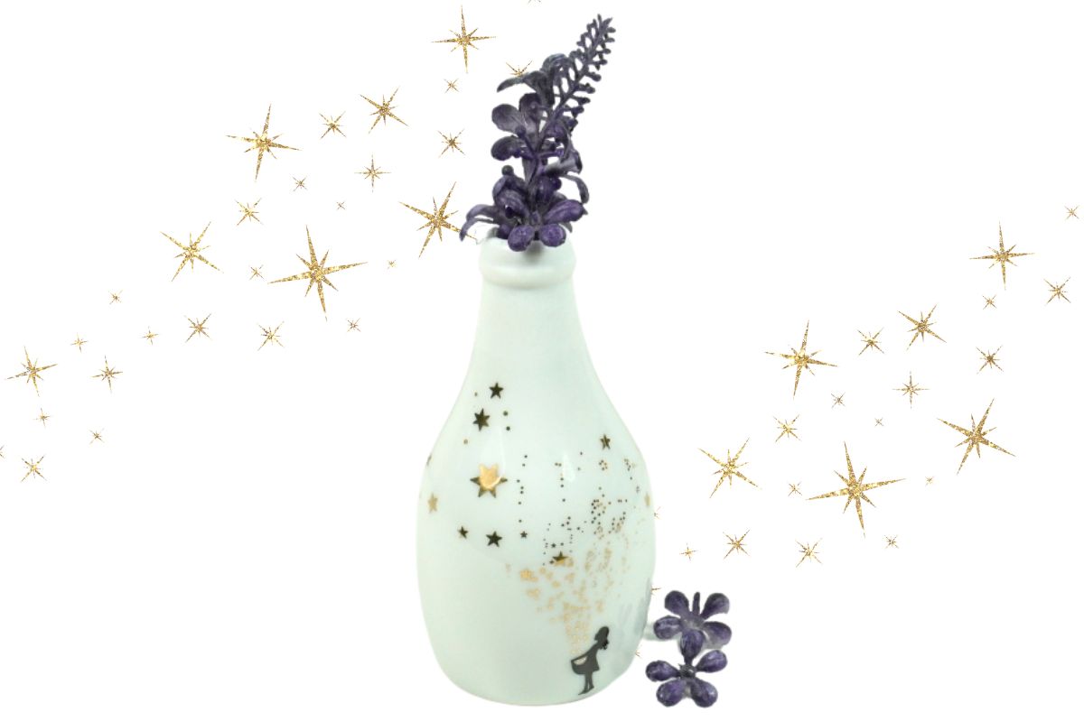 Good old friends Mini Vase Wunschväschen Sterntaler Design Handbemalt5