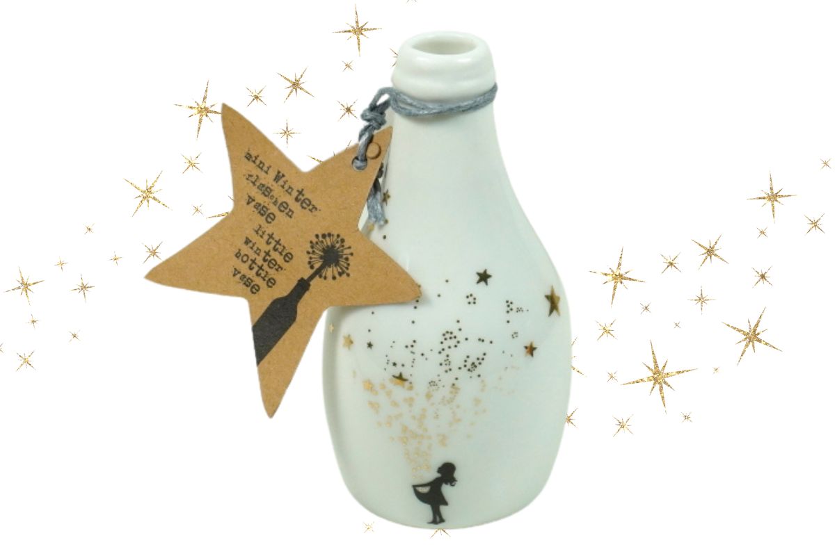 Good old friends Mini Vase Wunschväschen Sterntaler Design Handbemalt2