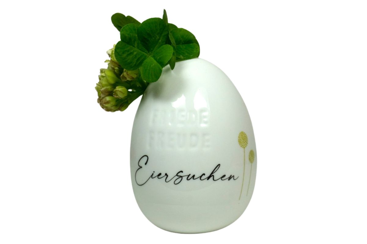 Good old friends Eiervase Friede Freude Eierkuchen Oster Deko Handarbeit 8cm4