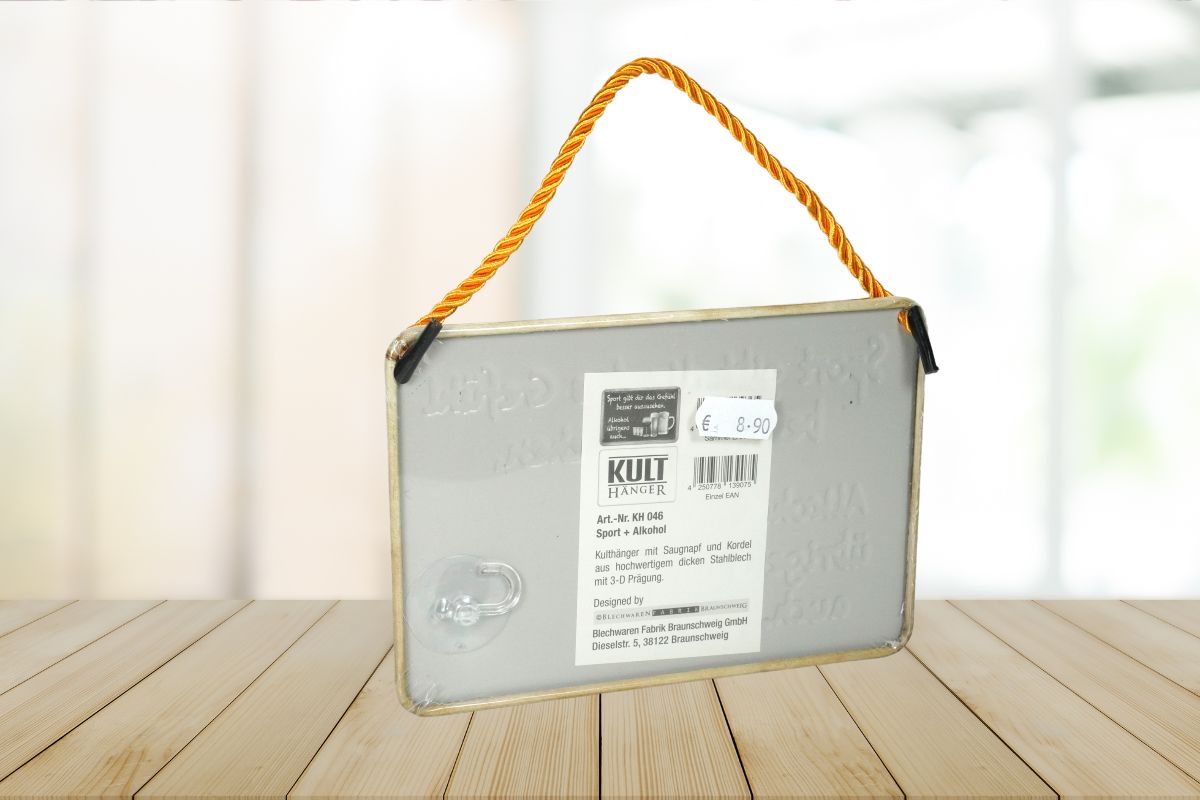 Deko Blechschild Aufhänger Sport gibt dir das Gefühl besser auszusehen, Alkohol übrigens auch..2