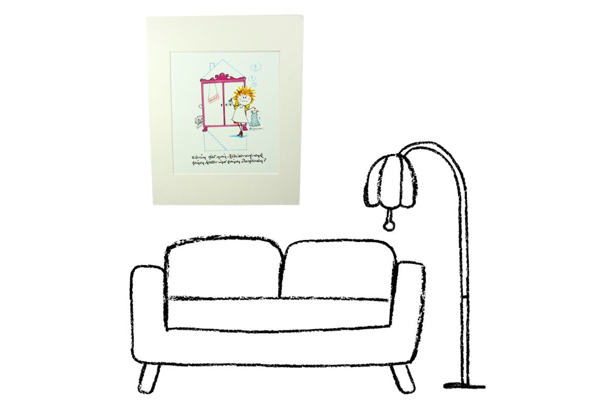 Passepartout Bild SweetDesign by Nala "Warum hat mein Kleiderschrank keinen Keller und keinen Dachboden?"4