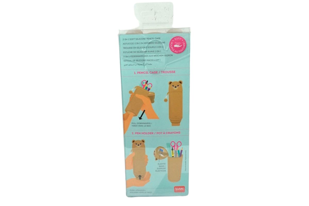 Legami Kawaii Teddy Bear Federmäppchen Etui Braun 2-In-1 Pencil Case 18,5cm6