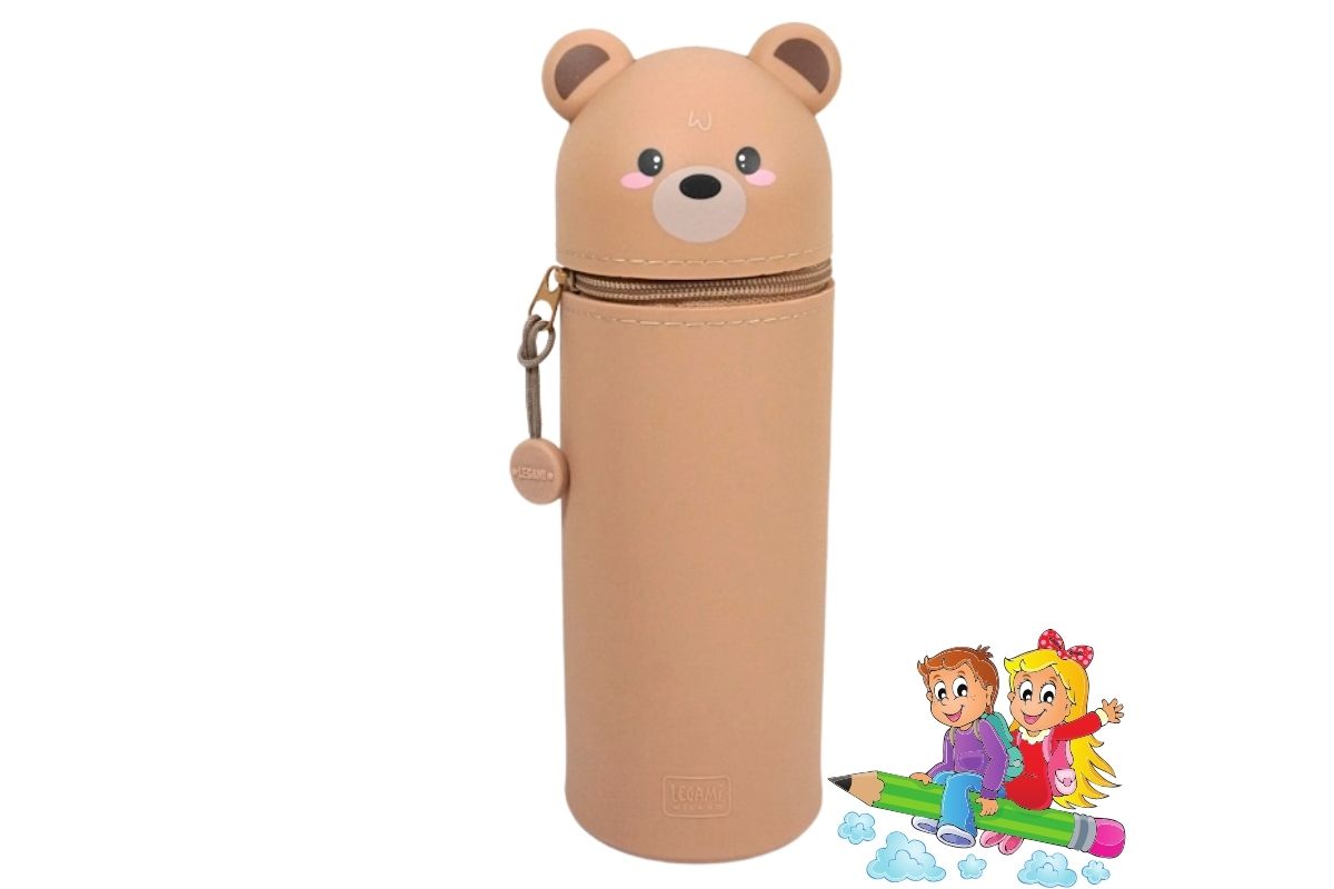 Legami Kawaii Teddy Bear Federmäppchen Etui Braun 2-In-1 Pencil Case 18,5cm
