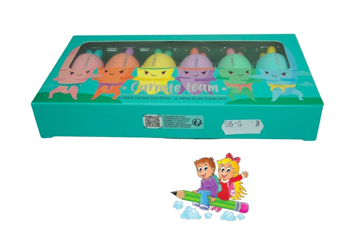 Legami Mini Textmarker Highlighters Carrate Team 6er Set3