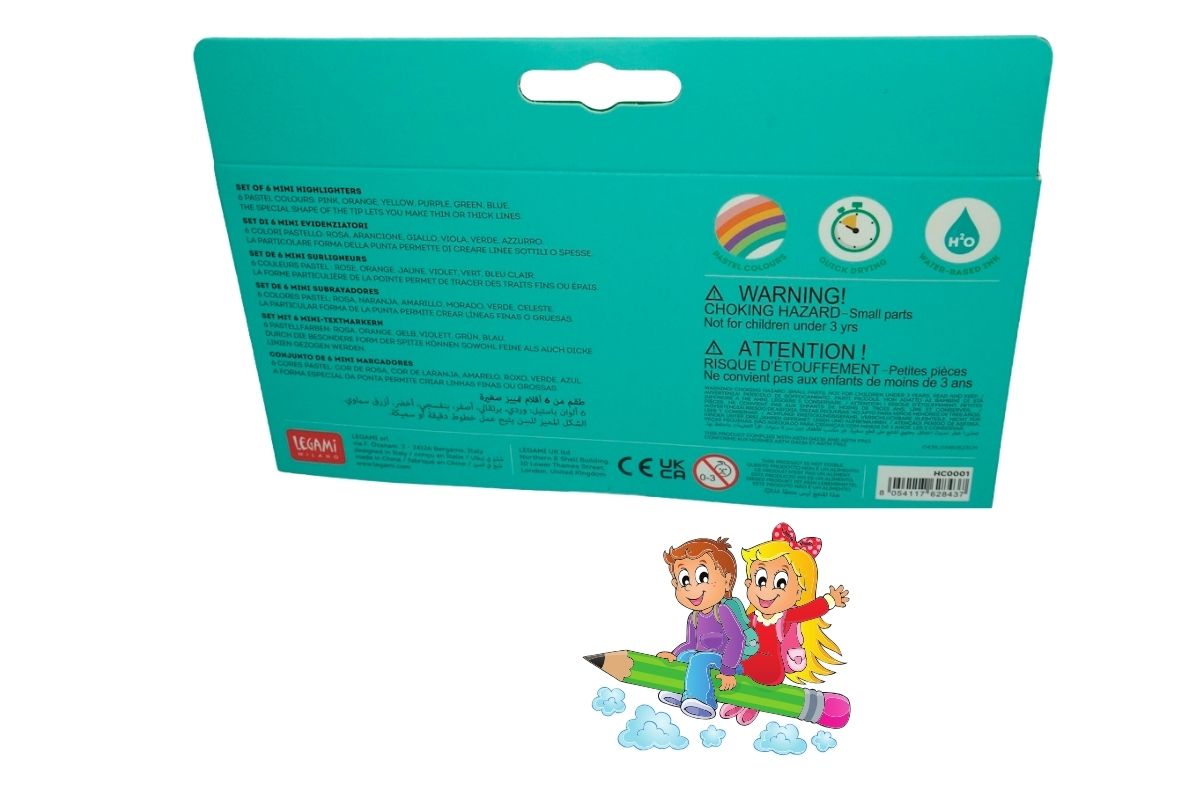 Legami Mini Textmarker Highlighters Carrate Team 6er Set2