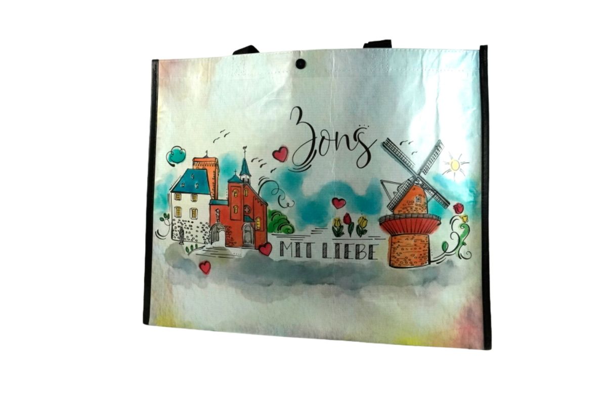 Zons Shopper Tasche Einkaufstasche PET Zons am Rhein Zons Souvenir 45cm2
