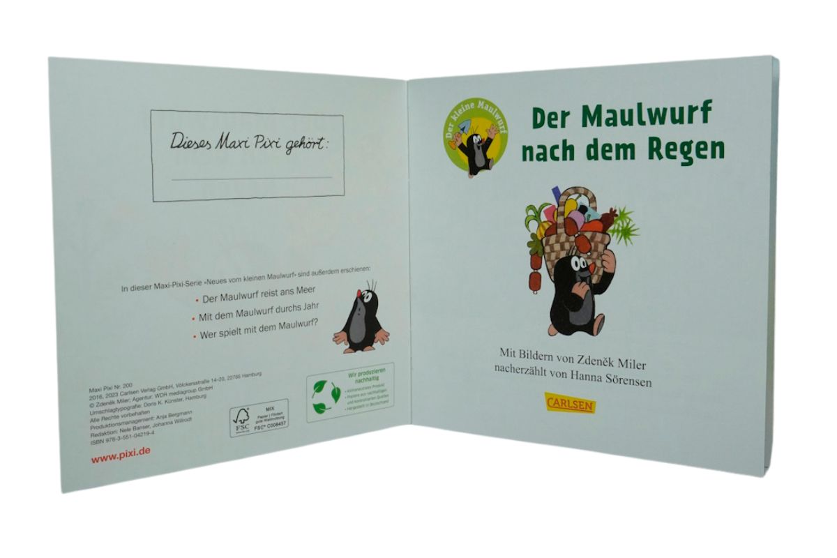 Maxi Pixi Der Maulwurf nach dem Regen Nr. 200 Mein kleines großes Bilderbuch2