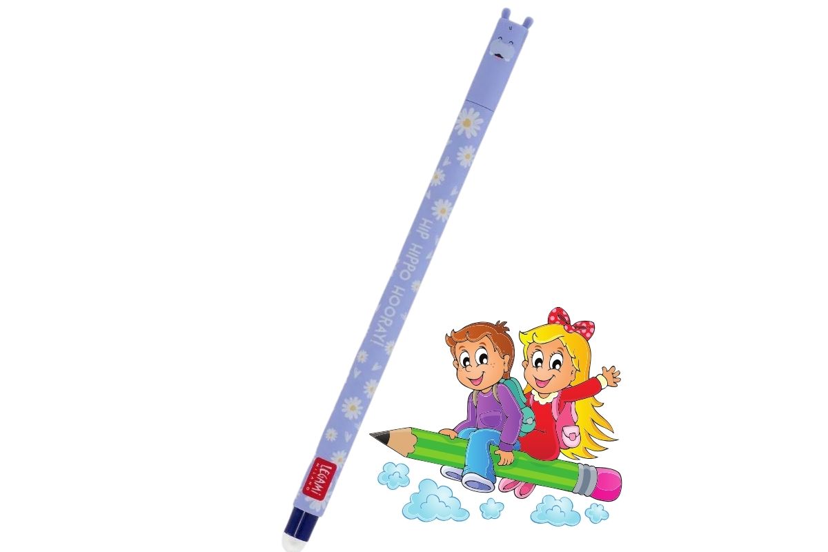 Legami Erasable Pen mit Hippo-Motiv! Hip Hippo Hooray Löschbarer Gelstift Blaue Tinte