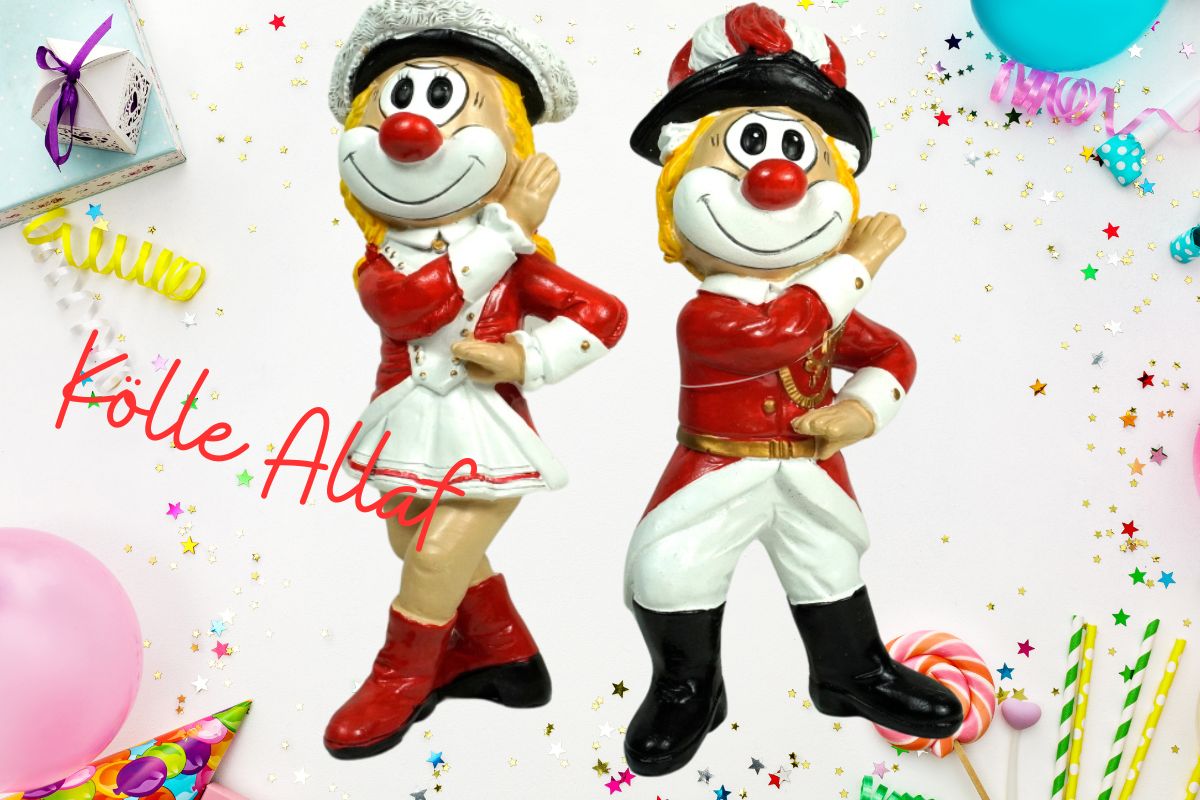 Oberle Schmitzens Clowns-Figur 'Lappen Clown Nelles' Mit Tamburin – Sammlerstück Für Karneval