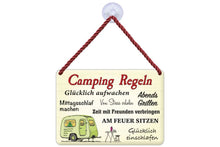 Lade das Bild in den Galerie-Viewer, Kulthänger KH 081 "Camping Regeln" Wandschild 
