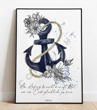 Load the picture into the gallery viewer, Kunstdruck Passepartout Mutanker mit Spruch 30x40cm Heimartliebe
