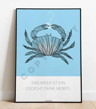 Lade das Bild in den Galerie-Viewer, Kunstdruck Poster "DAS MEER IST EIN GEDICHT OHNE WORTE" A4 Heimartliebe
