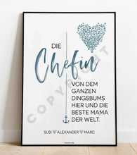 Lade das Bild in den Galerie-Viewer, Kunstdruck Poster "Die Chefin von dem Dingsbums" A4 Heimartliebe
