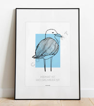 Lade das Bild in den Galerie-Viewer, Kunstdruck Poster "HEIMAT IST, WO DAS MEER IST" A4 Heimartliebe2

