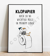 Lade das Bild in den Galerie-Viewer, Kunstdruck Poster "KLOPAPIER WICHTIGE ROLLE" A4 Heimartliebe
