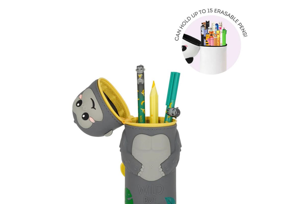 Legami 2-in-1-Federmäppchen aus Silikon Gorilla „Wild but Kind“ - Kawaii2