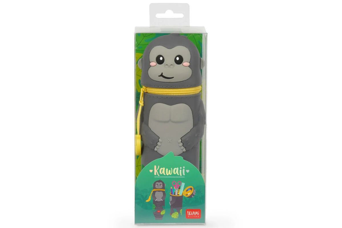 Legami 2-in-1-Federmäppchen aus Silikon Gorilla „Wild but Kind“ - Kawaii5