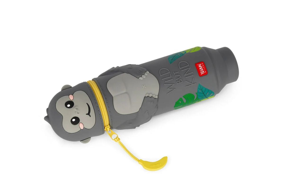 Legami 2-in-1-Federmäppchen aus Silikon Gorilla „Wild but Kind“ - Kawaii6