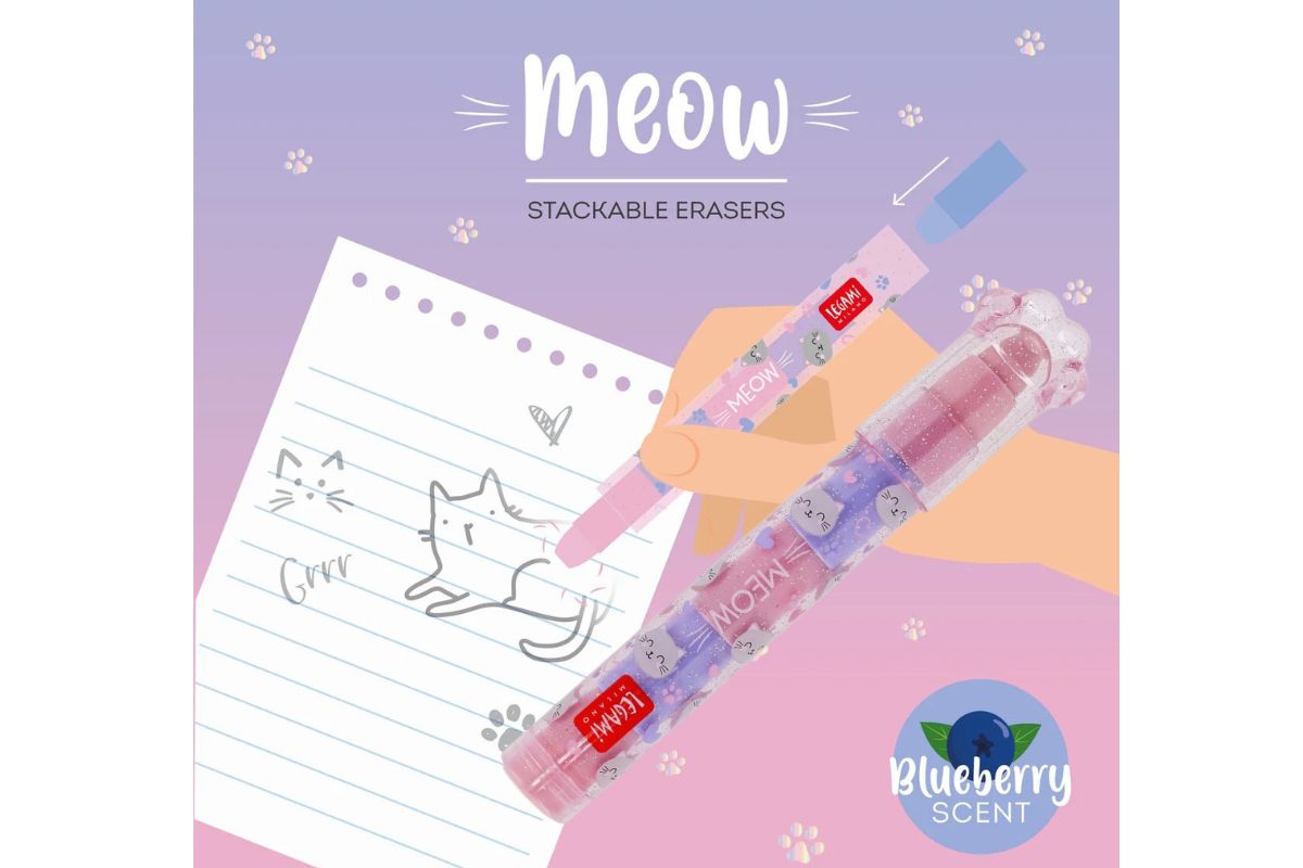 Legami 5 Radiergummis Stapelbar Meow