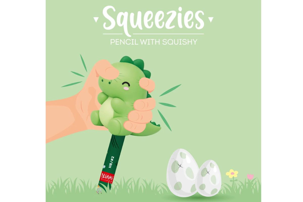 Legami Anti-Stress-Bleistift Dino „Rooarrr!“ - Squeezies with Squishy4